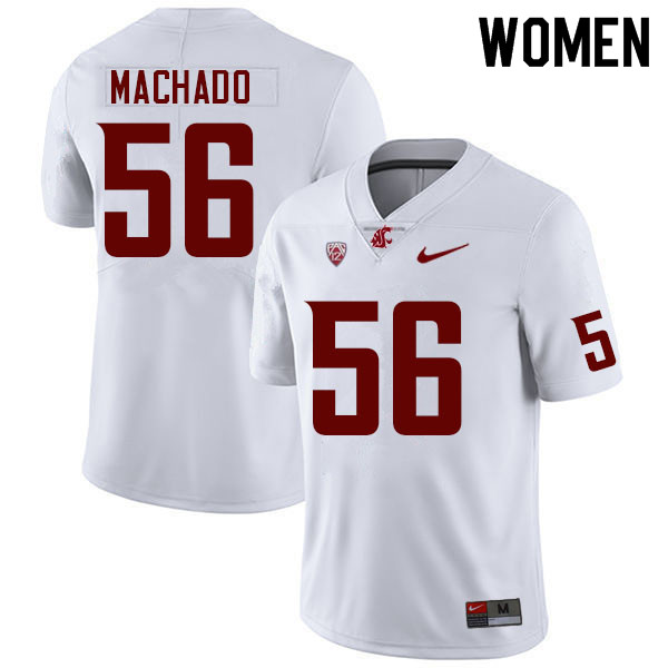 Women #56 Gauge Machado Washington State Cougars College Football Jerseys Sale-White